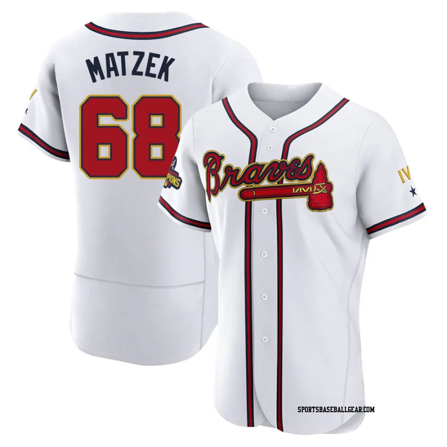 Tyler Matzek Men's Atlanta Braves Gold Authentic White 2022 Program Jersey