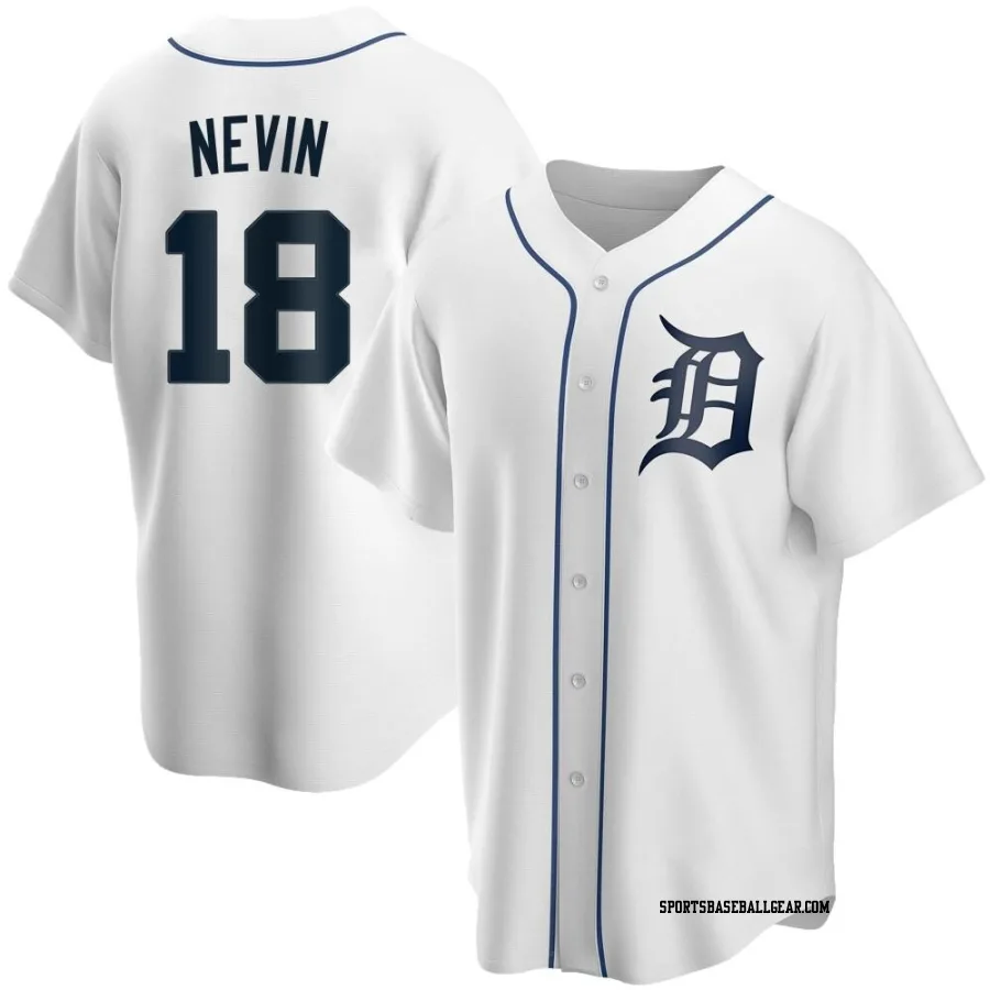 Tyler Nevin Men's Detroit Tigers White Replica Home Jersey