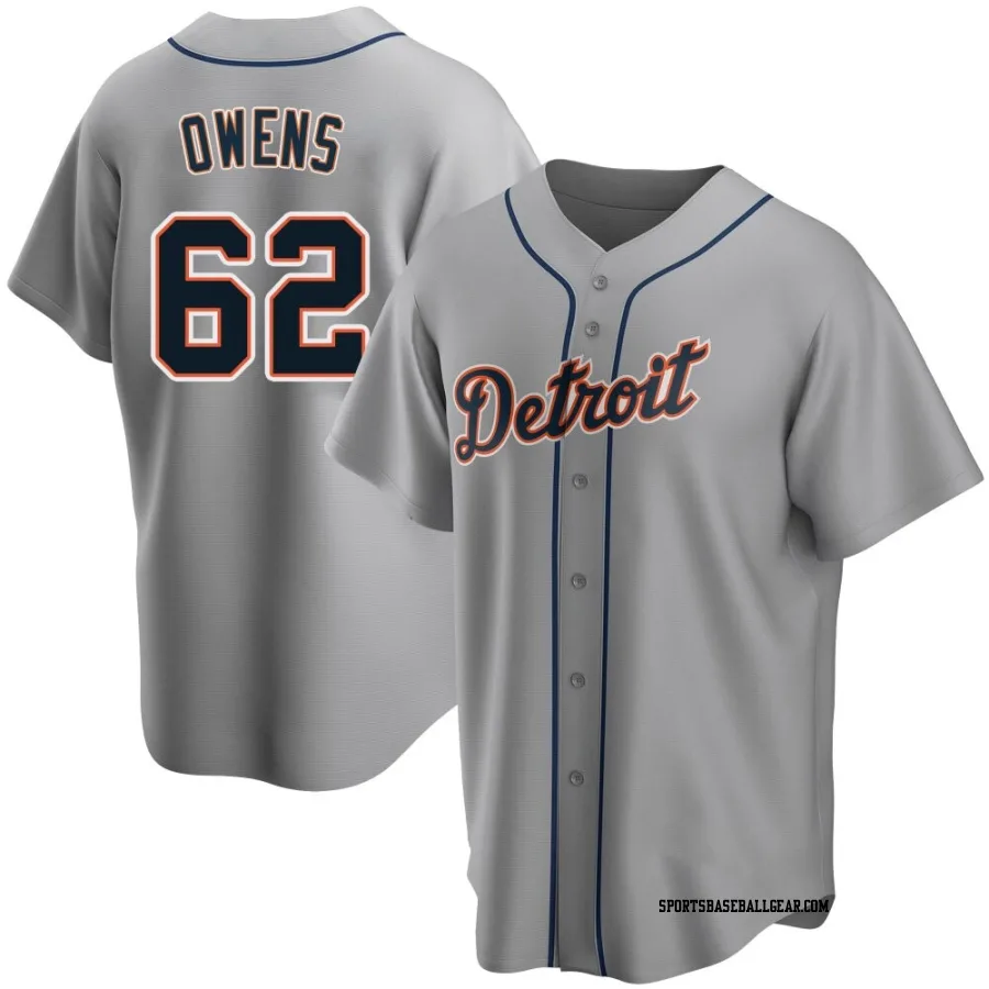 Tyler Owens Men's Detroit Tigers Gray Replica Road Jersey