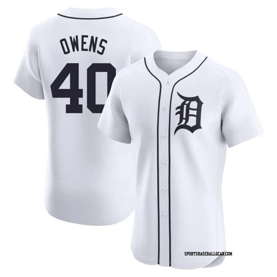 Tyler Owens Men's Detroit Tigers White Elite Home Jersey