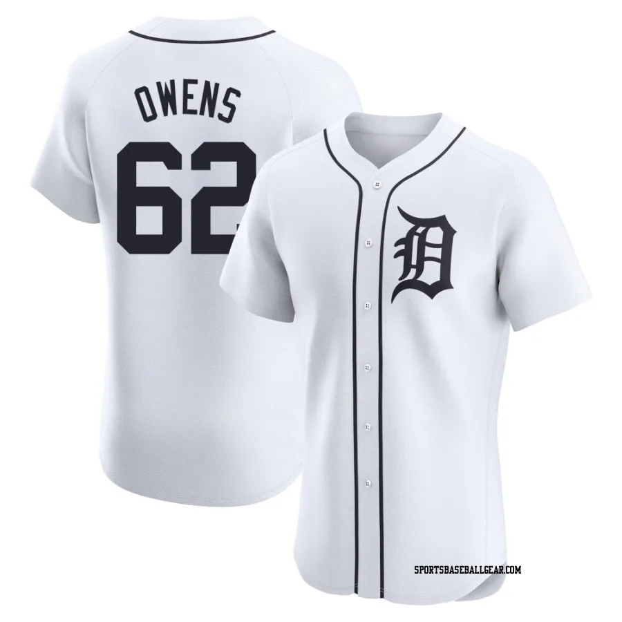 Tyler Owens Men's Detroit Tigers White Elite Home Jersey