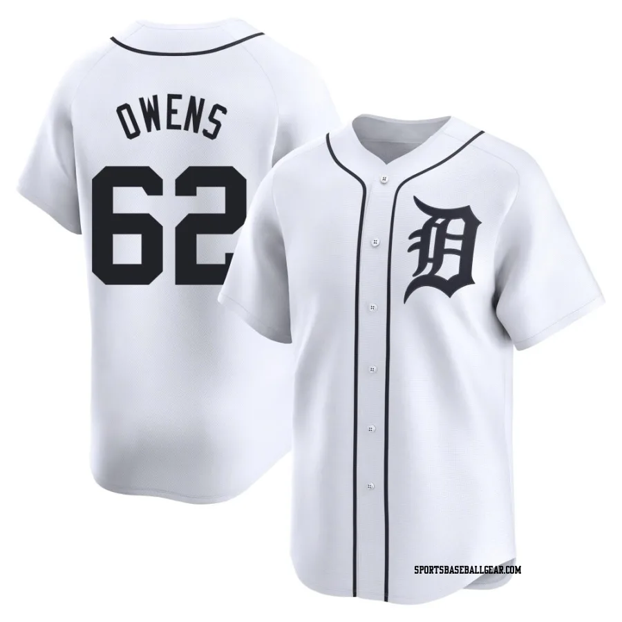 Tyler Owens Men's Detroit Tigers White Limited Home Jersey