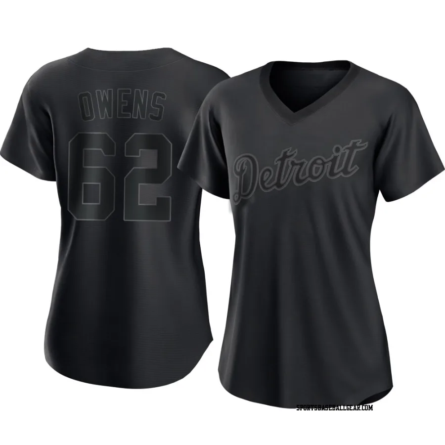 Tyler Owens Women's Detroit Tigers Black Replica Pitch Fashion Jersey