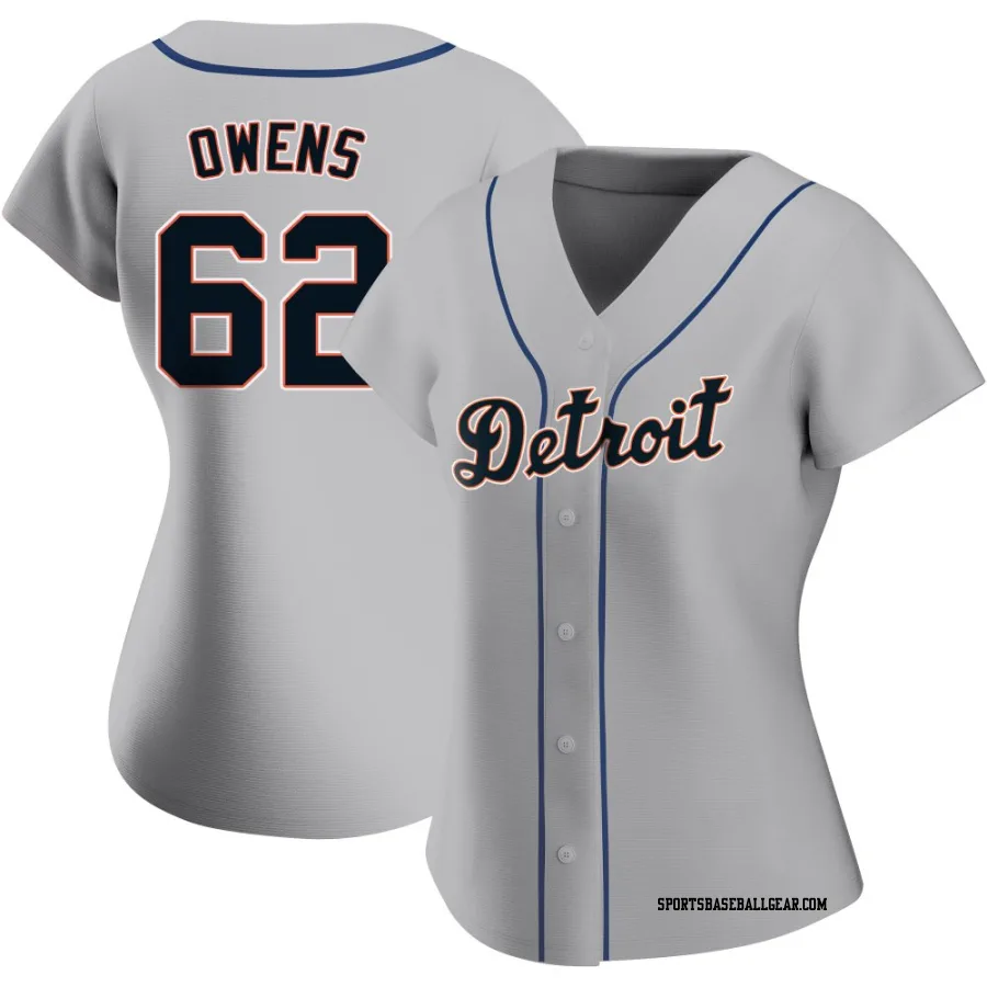 Tyler Owens Women's Detroit Tigers Gray Authentic Road Jersey