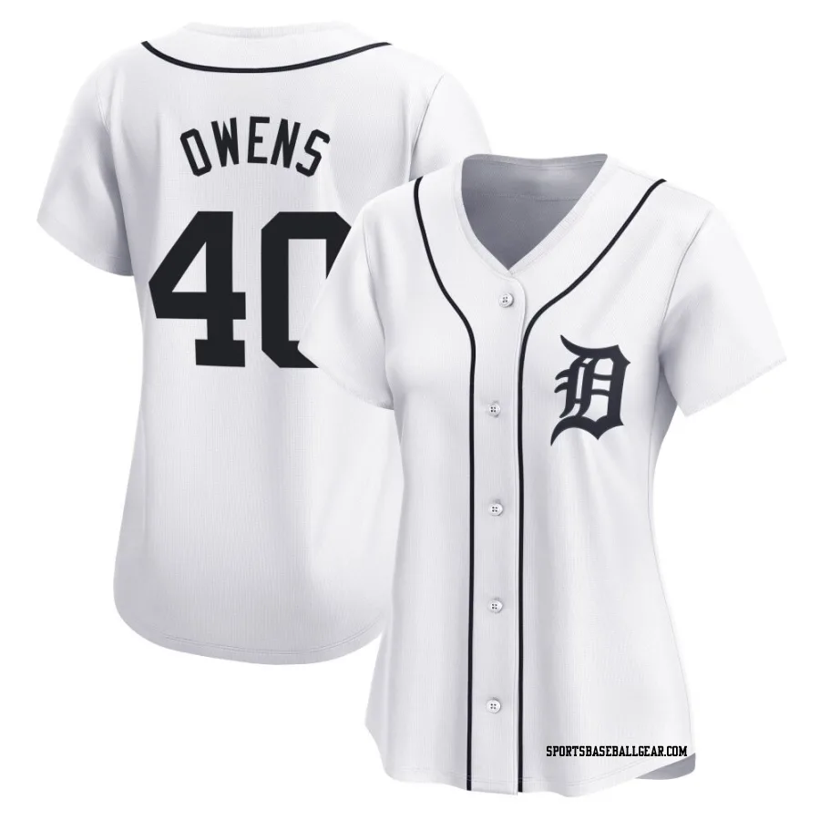 Tyler Owens Women's Detroit Tigers White Limited Home Jersey