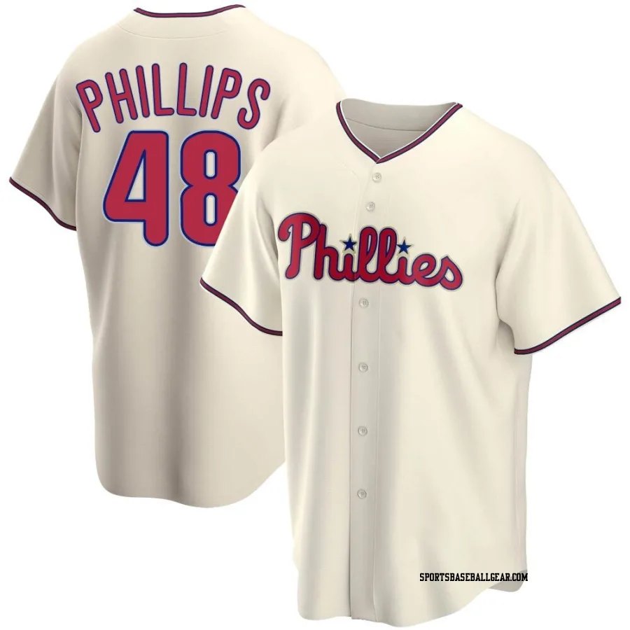 Tyler Phillips Men's Philadelphia Phillies Cream Replica Alternate Jersey