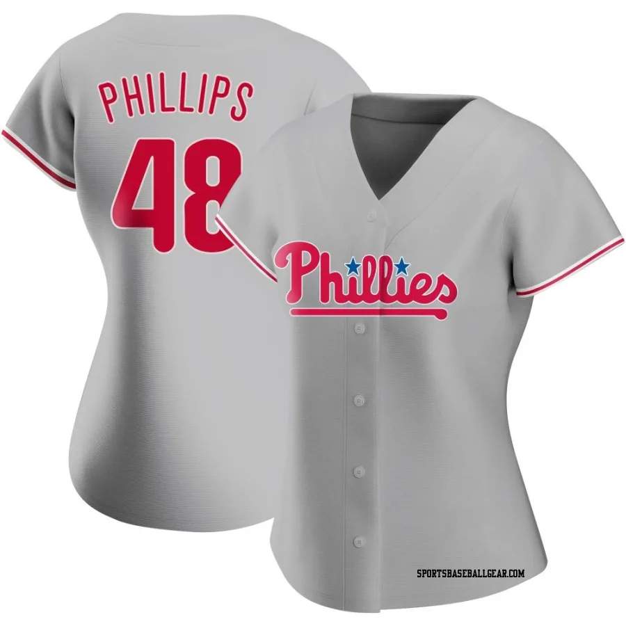 Tyler Phillips Women's Philadelphia Phillies Gray Authentic Road Jersey