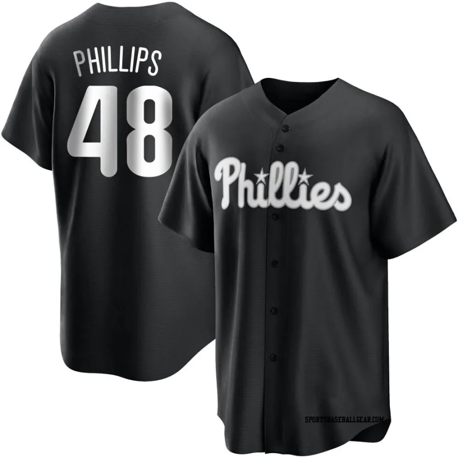 Tyler Phillips Youth Philadelphia Phillies Black/White Replica Jersey