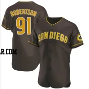 Tyler Robertson Men's San Diego Padres Brown Authentic Road Jersey