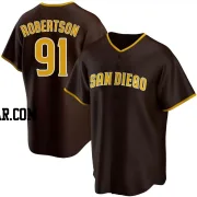 Tyler Robertson Men's San Diego Padres Brown Replica Road Jersey