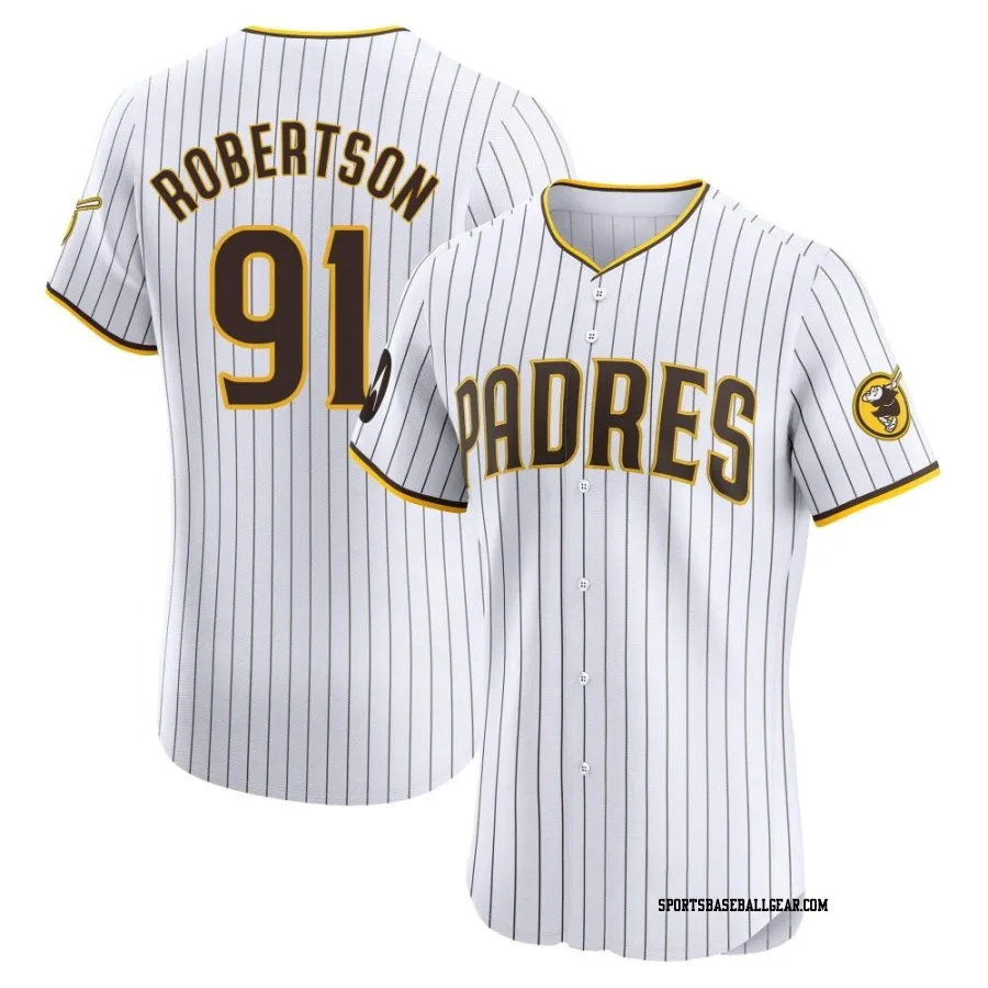 Tyler Robertson Men's San Diego Padres White Elite Home Patch Jersey