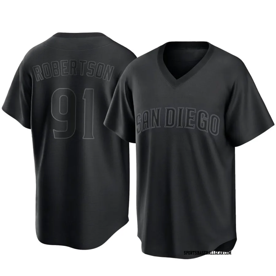 Tyler Robertson Youth San Diego Padres Black Replica Pitch Fashion Jersey