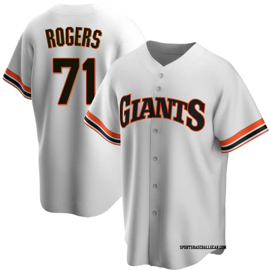 Tyler Rogers Men's San Francisco Giants White Replica Home Cooperstown Collection Jersey