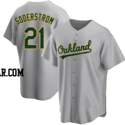 Tyler Soderstrom Men's Oakland Athletics Gray Replica Road Jersey