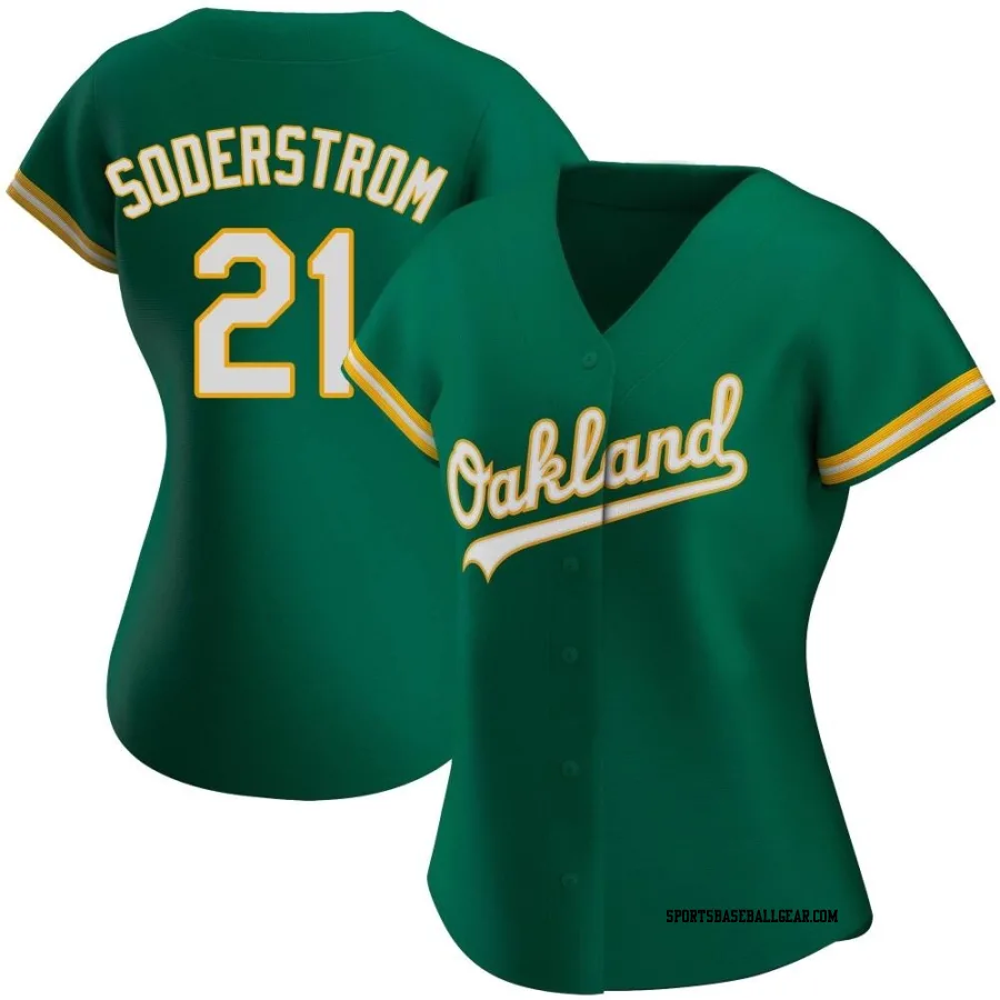 Tyler Soderstrom Women's Oakland Athletics Green Authentic Kelly Alternate Jersey