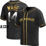 Tyler Wade Youth Los Angeles Angels Black Golden Replica Alternate Jersey