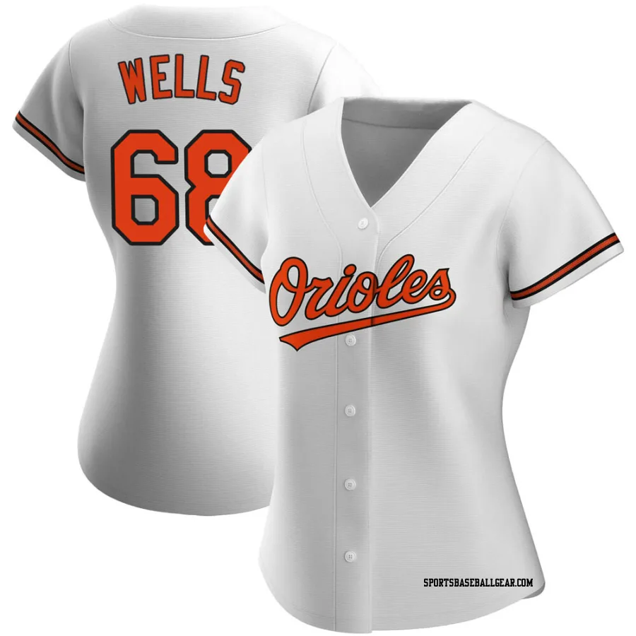 Tyler Wells Women's Baltimore Orioles White Authentic Home Jersey