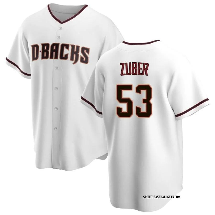 Tyler Zuber Men's Arizona Diamondbacks White Replica Home Jersey