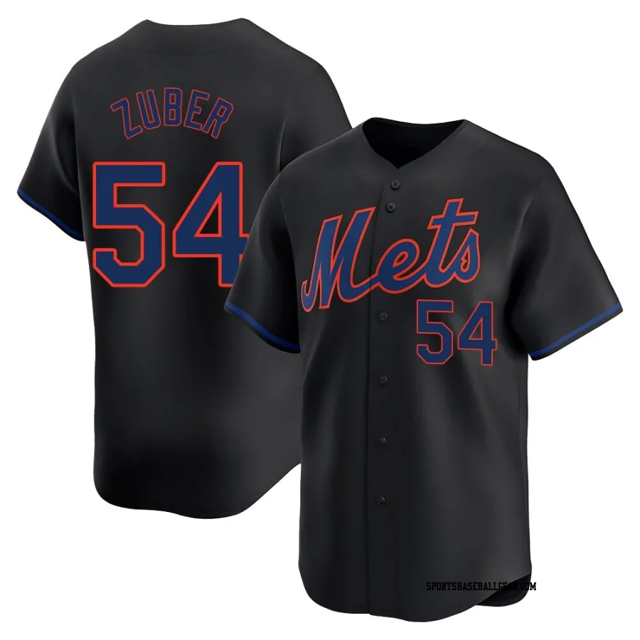 Tyler Zuber Men's New York Mets Black Limited Alternate Jersey