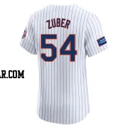 Tyler Zuber Men's New York Mets White Elite Home Patch Jersey