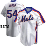 Tyler Zuber Men's New York Mets White Replica Home Cooperstown Collection Jersey