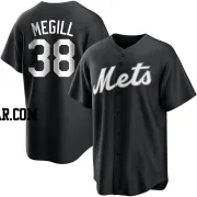 Tylor Megill Men's New York Mets Black/White Replica Jersey