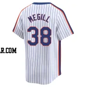 Tylor Megill Men's New York Mets White Limited Cooperstown Collection Jersey