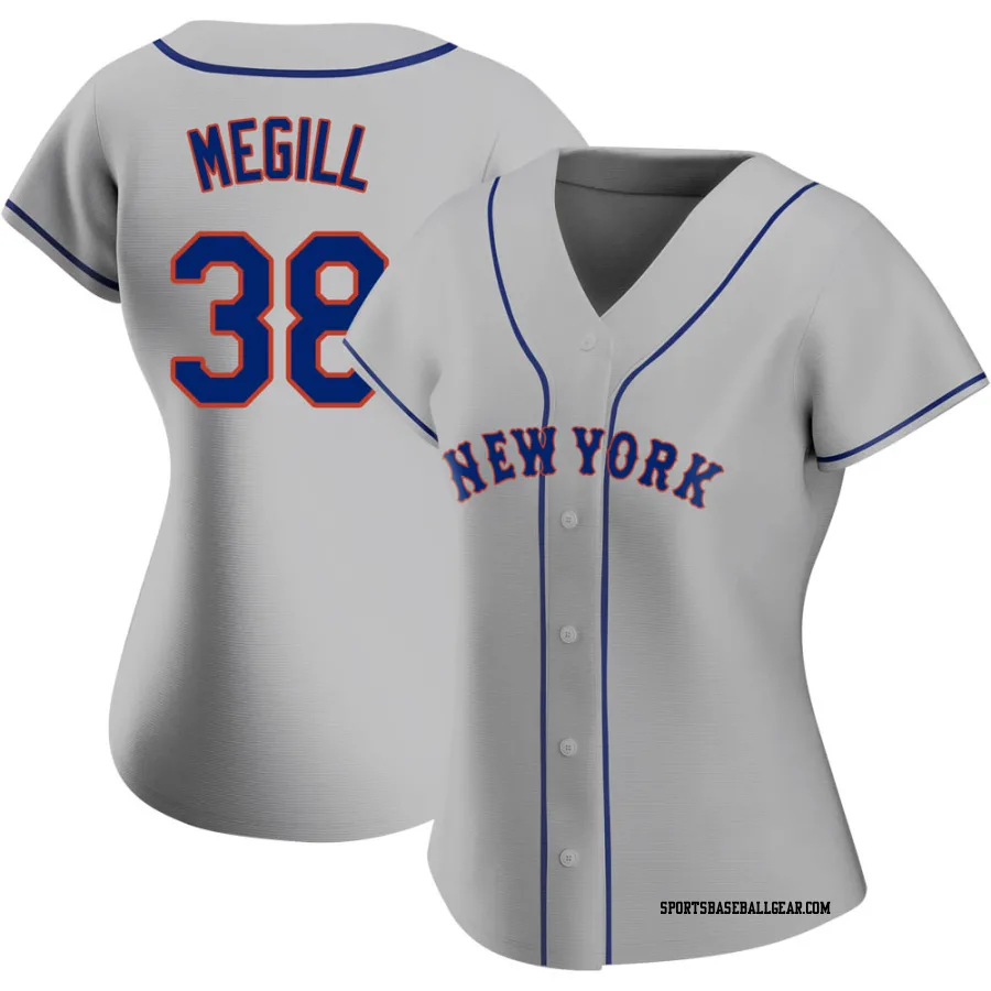 Tylor Megill Women's New York Mets Gray Replica Road Jersey