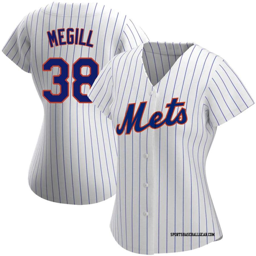 Tylor Megill Women's New York Mets White Authentic Home Jersey