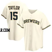 Tyrone Taylor Men's Milwaukee Brewers Cream Replica Home Jersey