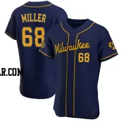 Tyson Miller Men's Milwaukee Brewers Navy Authentic Alternate Jersey