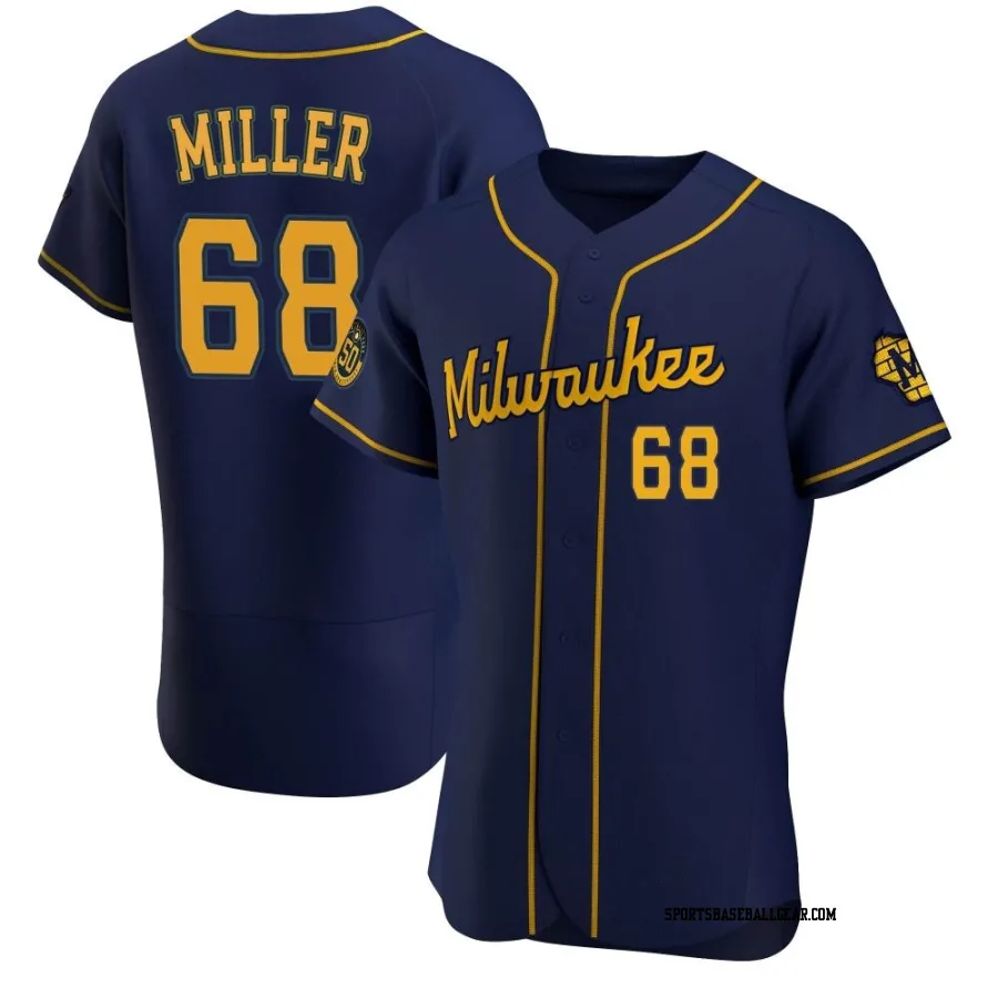 Tyson Miller Men's Milwaukee Brewers Navy Authentic Alternate Jersey