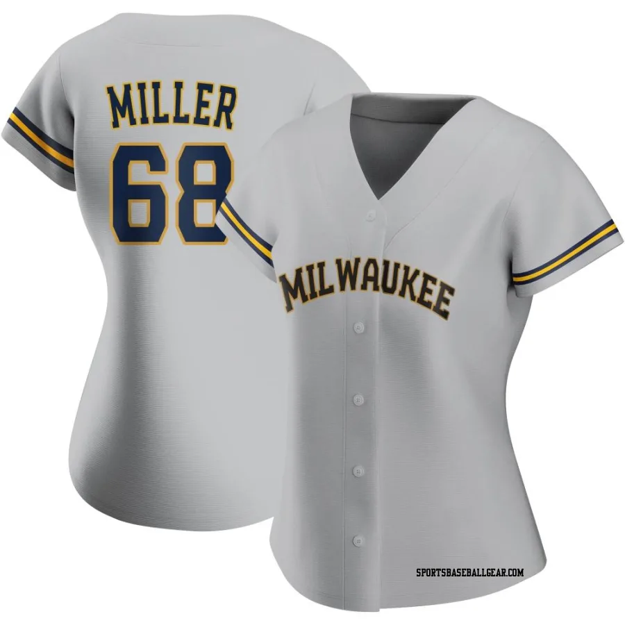 Tyson Miller Women's Milwaukee Brewers Gray Authentic Road Jersey