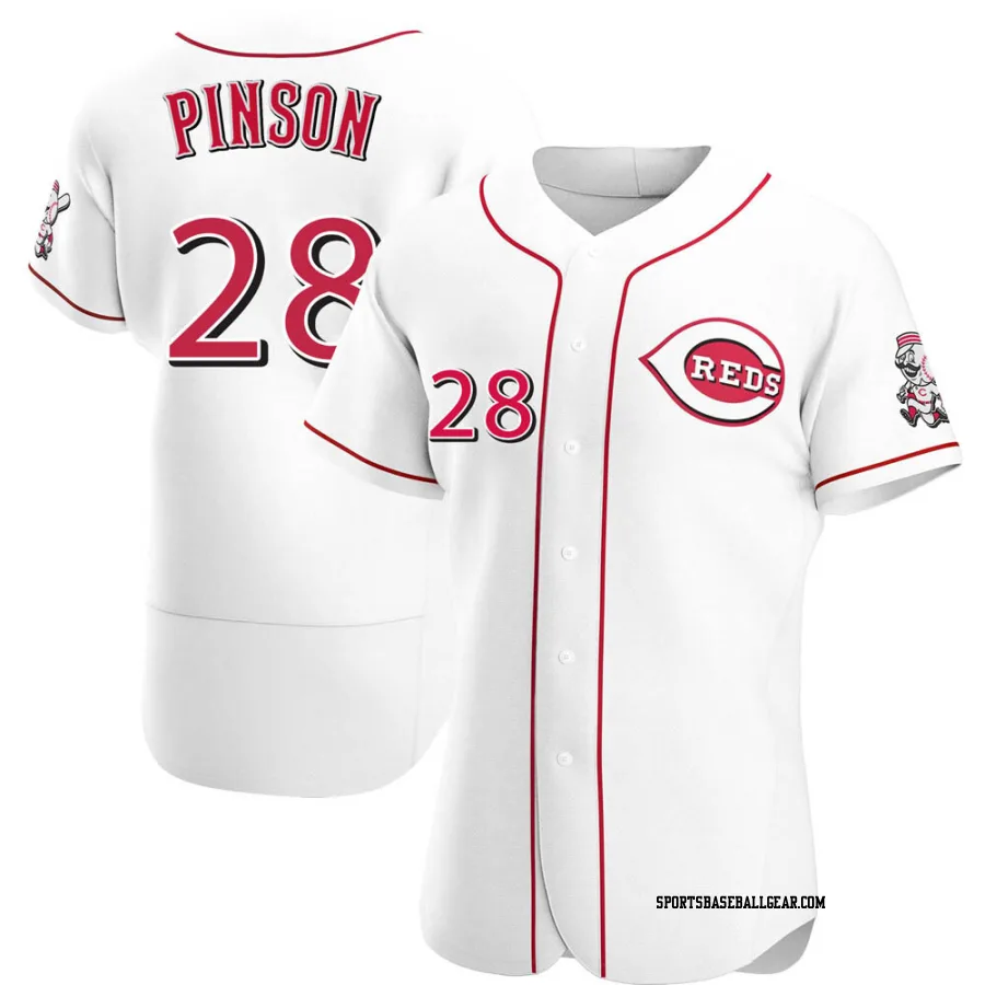 Vada Pinson Men's Cincinnati Reds White Authentic Home Jersey