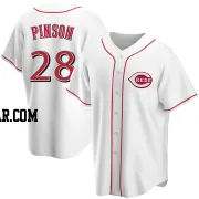 Vada Pinson Men's Cincinnati Reds White Replica Home Jersey