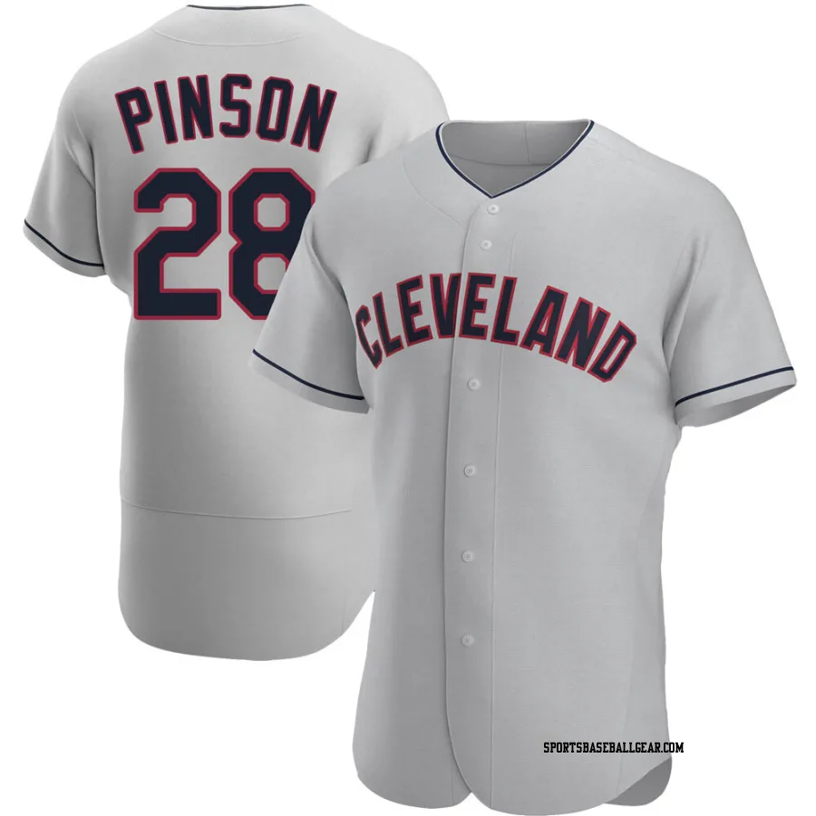 Vada Pinson Men's Cleveland Guardians Gray Authentic Road Jersey