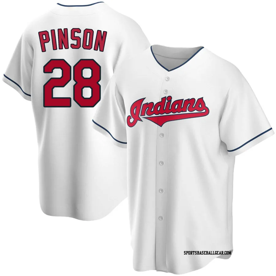 Vada Pinson Men's Cleveland Guardians White Replica Home Jersey