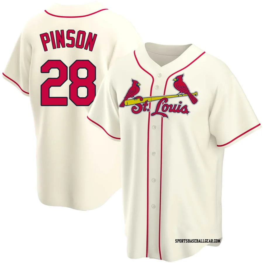 Vada Pinson Men's St. Louis Cardinals Cream Replica Alternate Jersey