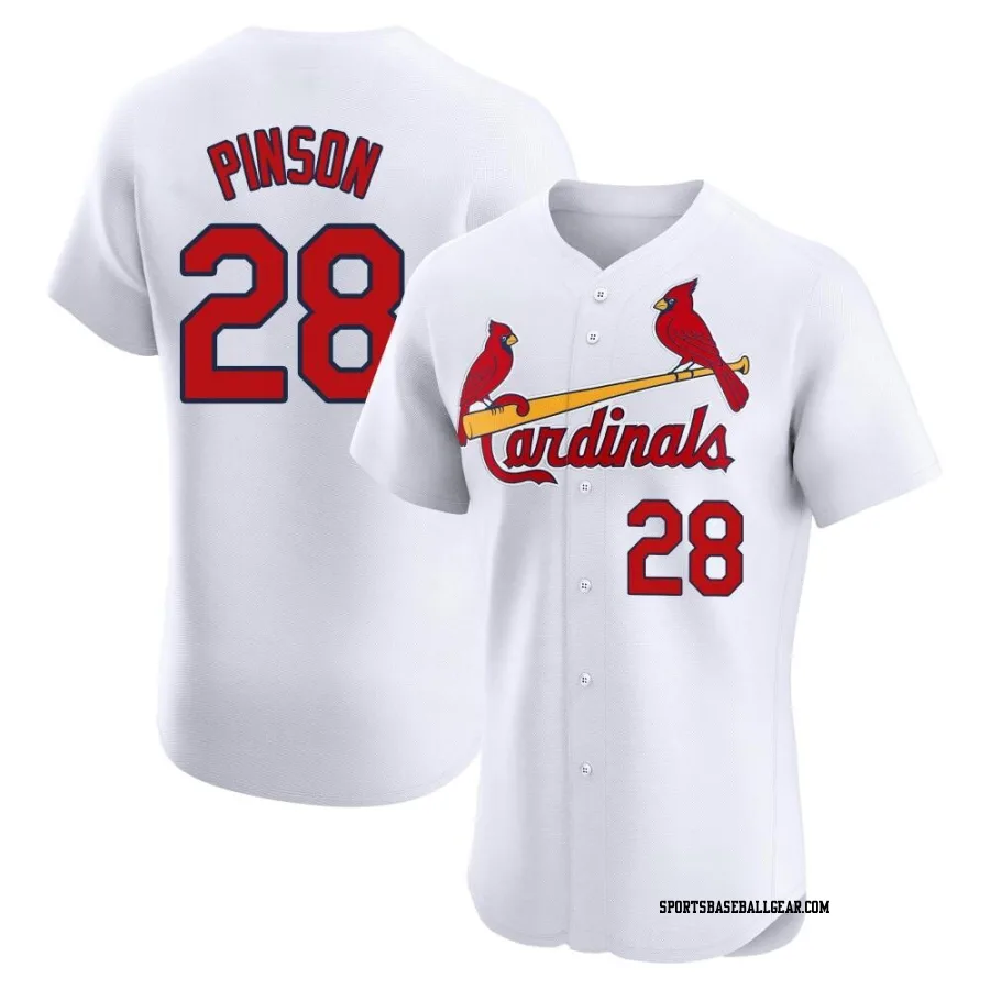 Vada Pinson Men's St. Louis Cardinals White Elite Home Jersey