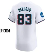 Valente Bellozo Men's Miami Marlins White Elite Home Patch Jersey