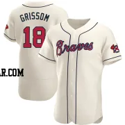 Vaughn Grissom Men's Atlanta Braves Cream Authentic Alternate Jersey