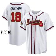 Vaughn Grissom Men's Atlanta Braves Gold Replica White 2022 Program Jersey