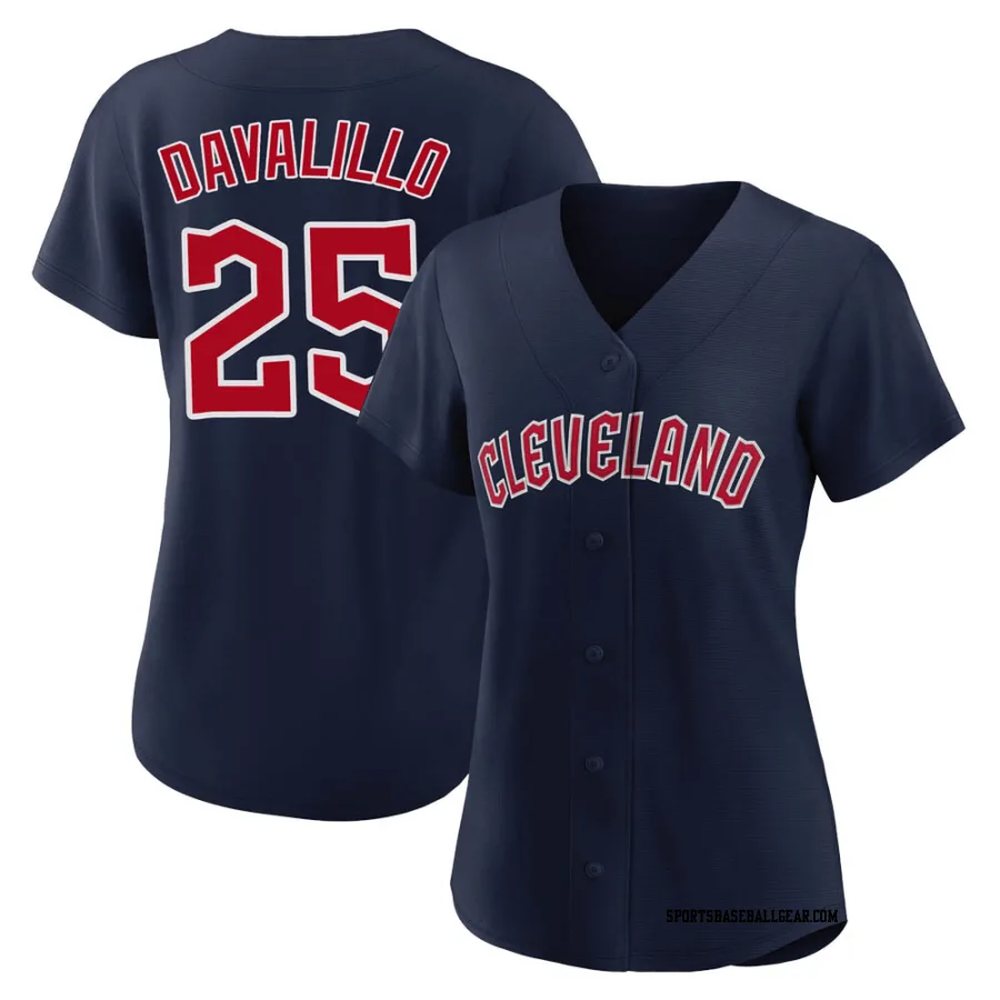 Vic Davalillo Women's Cleveland Guardians Navy Replica Alternate Jersey