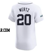 Vic Wertz Men's Detroit Tigers White Elite Home Patch Jersey