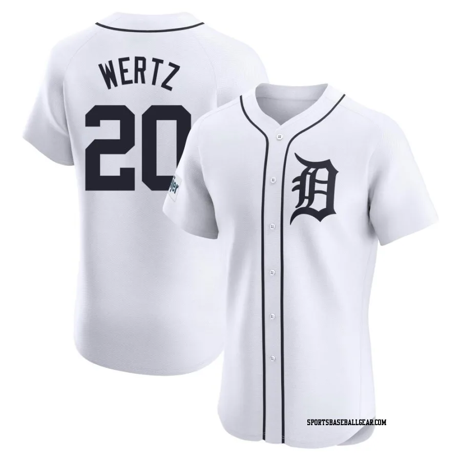 Vic Wertz Men's Detroit Tigers White Elite Home Patch Jersey