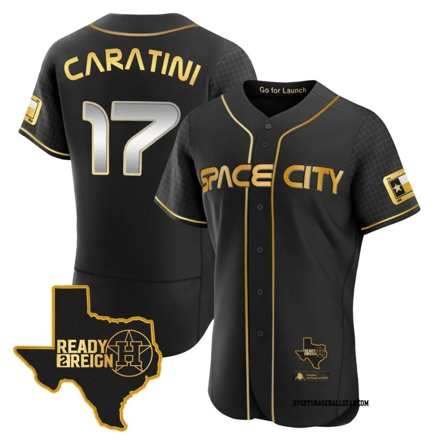 Victor Caratini Men's Houston Astros Black/Gold Authentic 2023 Space City Ready 2 Reign Flex Base Jersey