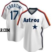 Victor Caratini Men's Houston Astros White Replica Home Cooperstown Collection Team Jersey