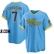 Victor Caratini Men's Milwaukee Brewers Blue Replica Powder 2022 City Connect Jersey