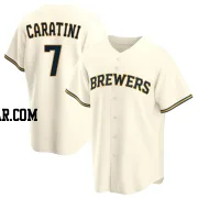 Victor Caratini Men's Milwaukee Brewers Cream Replica Home Jersey