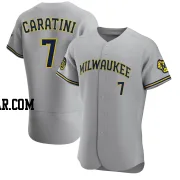 Victor Caratini Men's Milwaukee Brewers Gray Authentic Road Jersey